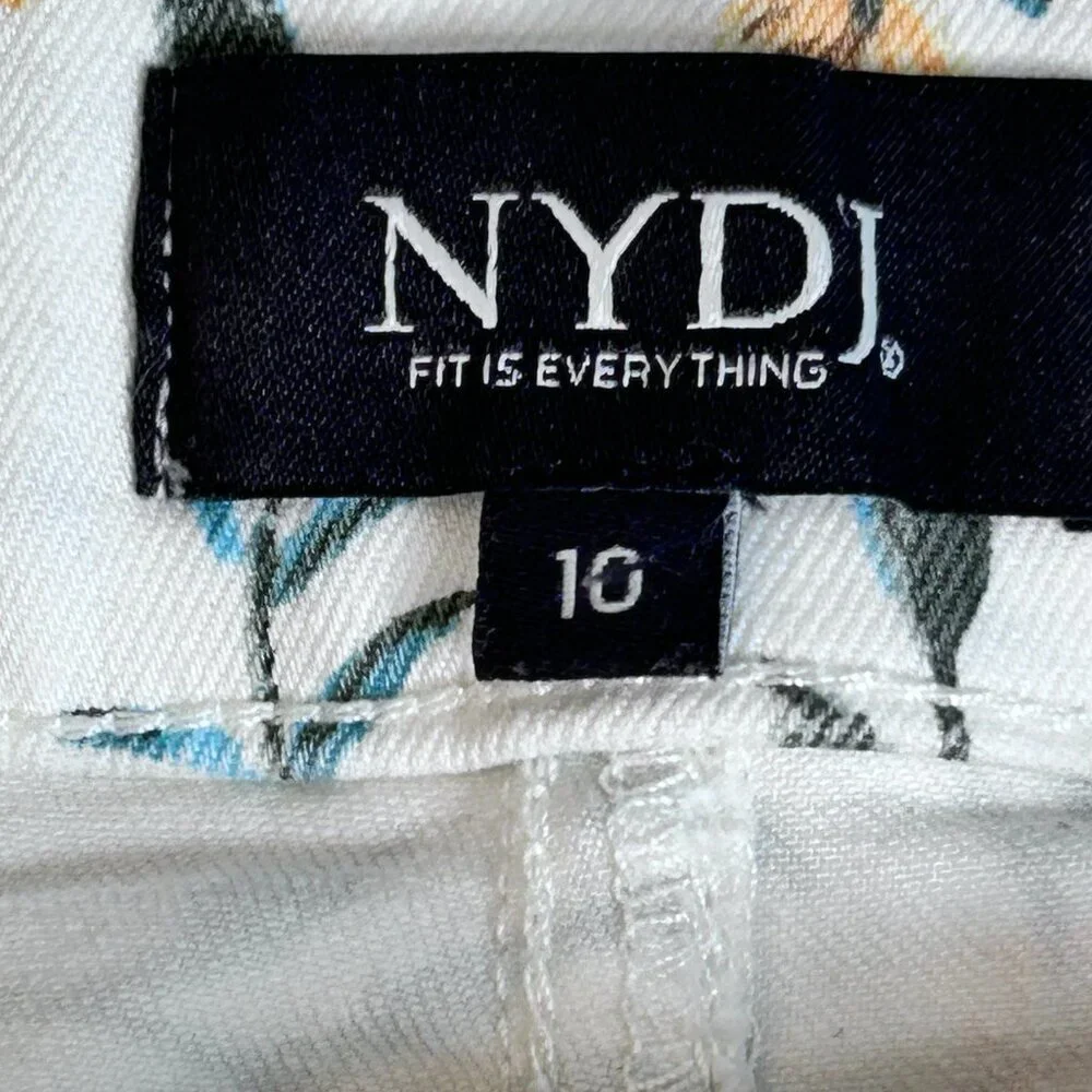 NYDJ Jeans Women's Size 10 Floral Sheri Slim Lift x Tuck Ankle Straight Beach - Picture 5 of 13